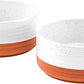 SPUNKYJUNKY Ceramic Dog Bowls 2 Pack, 7.3'' Dog Food Water Double Feeding Bowls Non-Slip for Medium to Large Sized Breed Microwave Dishwasher Safe - 42 OZ, 2pcs, Pattern White