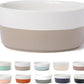 Waggo Dipper Ceramic Dog Bowl for Small and Large Breeds - Heavyweight and Durable Pet Food and Water Dish Crock, Dishwasher Safe, Modern (Vintage Grey, Large)