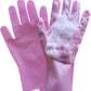 Grooming Gloves for Cats & Dogs - Pet Hair Removal Glove, Silicone Brush for Dog or Cat Washing, Puppy Bath Supplies for Shedding Cleaning Bathing & Massage, Fur Remover Mitt, Shower Shampoo Scrub