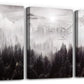 Framed Canvas Art - Boho Wall Decor Set of 3: Foggy Forest Trees Scenery for Living Room, Bedroom, Office, Farmhouse, Home Decoration