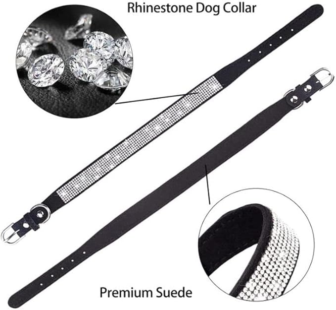 Rhinestone Dog Collar for Small Dogs, Bling Diamond Fancy Crystal Glitter Pretty Jewel Pet Puppy Collars for XXS XS Small Medium Large Breed Girl Dogs Female Cats Kitten, Red L