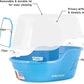 Petphabet Jumbo Hooded Cat Litter Box, Extra Large, Light Blue
