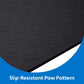 MIGHTY MONKEY 100% Waterproof Dog Food Mat, Raised Edges Silicone Pet Feeding Placemat for Cat, Dogs, Pet Bowls, High Lipped Tray Prevents Water Spills, Food on Floor, Dishwasher Safe, 22x14, Black