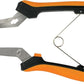 Fiskars Curved Micro-Tip Pruning Snips - 6" Garden Shears with Sheath and SoftGrip Handle - Yard and Garden Tools - Orange/Black