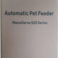 Cat Feeder Automatic - Cat Food Dispenser MeowServe S20, Auto Dog Feeder with Stainless Steel Bowl, 5L Pet Feeder with Patented Anti-Jam Port, App, Dual Lock Lid, Dual-Band WiFi & Power Supply