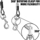 BV Dog Tie Out Cable 25 Feet - Heavy Duty Dog Lead Up to 250 Pounds - Reflective & Rust-Free with Quick Release Swivel Clips & 360° Rotating Clasp - Tangle-Free Dogs Runner for Yard (Grey, Pair)