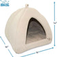 Best Pet Supplies Pet Tent-Soft Bed for Dog and Cat Beige Corduroy, 16" x 16" x H:14"