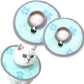 Cat Cone Collar 2pcs Adjustable Protective Collar for Pet Cat Recovery Collar Wound Healing (B-Blue Flower, M+L)