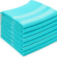 HAVLULAND Turkish Beach Towels Oversized -100% Turkish Cotton Super Soft Lightweight - Absorbent and Quick Drying Bath Towel - Sand Free Beach Towel - Turkish Towels for Adults (Turquoise, 12 Pack)