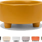 Waggo Uplift Ceramic Dog Bowl for Small Medium and Large Breeds - Heavyweight and Durable Pet Food and Water Dish Crock, Dishwasher Safe, Modern, Elevated Feeder (Mustard, Small)