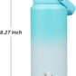Insulated Water Bottle with Straw Lid,24 oz Stainless Steel Vacuum Metal Bottle with Silicone Handle,Sea Salt