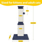 AGYM Cat Scratching Post, 32 Inch Cat Scratch Post for Cats and Kittens, Protect Your Furniture and Exercise Cats, Nature Sisal Modern Cat Scratcher for Indoor Cats, Blue