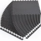 Norsk Foam Floor Gym Mats with Interlocking Tiles, .47" Thick, 24"x24", 48-Pack, 192 Square Feet, Diamond Plate Design, Grey