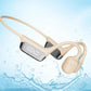 IHAO Swimming Headphones True Bone Conduction Open Ear Headset MP3 Player Built-in 32G Memory IP68 Underwater Waterproof Stereo Bluetooth Earphone for Driving Bicycling Running Skiing-S10 White