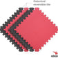 Norsk Reversible Gym Exercise Mats 3/4" Thick EVA Interlocking Foam Tiles, Perfect Home Gym Flooring, 32 Tiles & 64 Trim Pieces, 128 Sq. Ft. Reversible, Red/Black