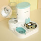 Automatic Cat Feeder & Water Dispenser - Dual Container for Dry/Wet Food, Two-in-One Upgraded Gravity Feeder and Water Dispenser Combo Set for Cats and Dogs. (Grey)