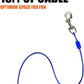 BV Dog Tie Out Cable 15 Feet - Heavy Duty Dog Lead Up to 60 Pounds - Reflective & Rust-Free with Quick Release Swivel Clips & 360° Rotating Clasp - Tangle-Free Dogs Runner for Yard (Blue, Single)