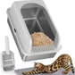 Stainless Steel Litter Box with Lid, Metal Litter Box with Cat Litter Mat,Extra Large Enclosed Cat Litter Boxes for Multiple Cats, Anti-Leakage,Non-Stick, Easy to Clean, Included Mat, Scoop