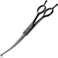 JASON 7.5" Dog Grooming Shear - Professional Up-curved Scissor with Round Tips Japanese Stainless Steel Hair Scissor for Dogs, Cats and Other Pets (Curved with Round Tips, Black)