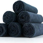The Rag Company Microfiber Spa and Yoga Towel - Soft and Absorbent Towel for Gym, Spa, Exercise, Hotel, and Resort Use - Dries Fast - 16x27 inches, Midnight, 6-Pack