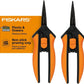 Fiskars 6" Pruning Scissors (2-Pack) for Flowers, Buds, Weeds and Small Plants, Garden Snips with Resin Resistant Nonstick Stainless Steel Blades, Gardening Trimmers with Comfortable Handle