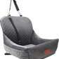 Dog Car Seat,Fully Detachable and Washable Cover,Easy to Assemble,Comfy Cushion Fill in Memory Foam,2 Clip-On Safety Leashes and Storage Pockets (Grey)