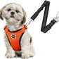 SlowTon Dog Seat Belt Harness for Car, Dog Car Harness Adjustable Mesh Breathable & Dog Seatbelt Safety Tether with Elastic Bungee for Small Medium Large Pets(Orange, Double Clip, XS)