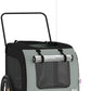 Tidyard Pet Bike Trailer Black and Gray Oxford Fabric and Iron Pet Bicycle Carrier, Animal Bike Stroller for Cat, Puppy, Dog, Outdoor, Travel