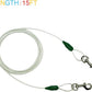 Petest 15ft Reflective Tie-Out Cable for Medium Dogs Up to 60 Pounds DarkGreen & Silver