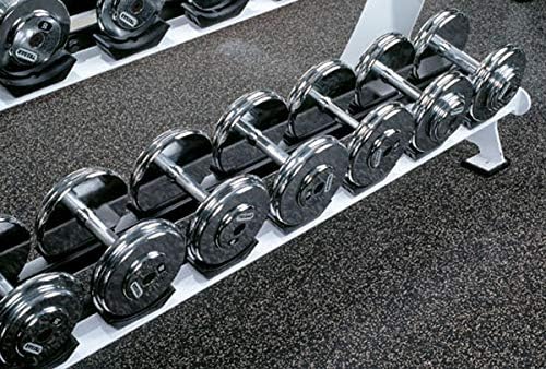 American Floor Mats 1/4in (7mm) Thick 10% Grey 4' x 8' Heavy Duty Rubber Rolls, Protective Exercise Mats, Home Gym Rubber Flooring