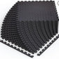 Norsk Foam Floor Gym Mats with Interlocking Tiles, .47" Thick, 24"x24", 36-Pack, 144 Square Feet, Diamond Plate Design, Black