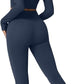 QINSEN Workout Sets for Women 2 Piece Seamless Long Sleeve Crop Tops Ribbed High Waist Leggings