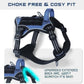 BUMBIN Tactical Dog Harness for Small Dogs No Pull, Famous TIK Tok No Pull Puppy Harness, Fit Smart Reflective Pet Walking Harness for Training, Adjustable Dog Vest Harness with Handle Denim Blue XS