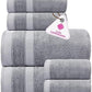 CASA COPENHAGEN, Designed in Denmark, 600 GSM, Hand Towels 16x28 Inches, Set of 10 - Grey Violet, Super Soft and Absorbent, Egyptian Cotton Towels for Bathroom & Kitchen