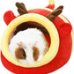 Guinea Pig Bed House & Hideout for Rat Bearded Dragon Hedgehog Ferret to Sleep and Hide, Guinea Pig Cage Accessories Habitat Décor (Large, 6.Christmas fire Dragon)