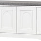 DINZI LVJ Shoe Bench, Entryway Storage Bench with Doors, Cushion, 2-Tier Shoe Rack with 8-Cubby, 47.2”L x 13.8”W Shoe Organizer Cabinet, Adjustable Shelf, Living Room, Bedroom, White