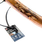 SE 60-Inch Natural Wood Walking Stick with Root Head & Steel Tip - Hand-Carved Floral Design, Huangtang Wood, Grooved Grip - WS631-60RH