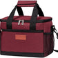 iknoe Large Foldable Cooler Bag, 8.5L Insulated Lunch Bag, Leakproof Lunch Cooler Tote with Multi-Bag Design Suitable for Beach, Picnic and Office Use,Red 15-Can