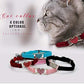 CHUKCHI Pink Soft Velvet Safe Cat Adjustable Collar with Crystal Heart Charm and Bells 8-11 Inches(Black+Red+Pink+Blue)