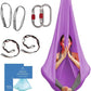 Aerial Silk Yoga Hammock & Swing for Home, Inversion Exercises, Starter Kit for All Levels - Durable with Extension Straps, Carabiners, and Pose Guide