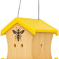 Carpenter Bee House for Outside, Wood Beetrap for Outdoors Insect House Hotel for Garden Stainless Cable Bee Box Without Bottle 2025 New Heavy Duty