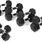 WF Athletic Supply Rubber Encased Hex Dumbbells with Rubber Grip Contoured Handle for Muscle Toning, Strength Building & Full Body Workout