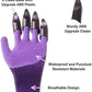 6 Pieces Garden Tools Set Planting Tools, Non-Slip Handle with Anti-Rust Trowel, Cultivator, Pruning Shear, Water Sprayer and Carrying Case, Gloves with Claws