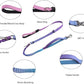 Hands Free Dog Leash for Large Medium Dogs Heavy Duty Bungee Reflective Adjustable Waist Leashes for Walking Running with Car Buckle 4-6FT (Purple)