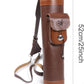 TOPARCHERY Traditional Shoulder Back Quiver Bow Leather Arrow Holder with Large Pouch Handmade Straps Belt Bag Brown