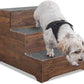 beeNbkks Dog Stairs Furniture, Extra Wide Wooden Pet Steps for Medium Large Dogs and Cats, Non-Slip Pet Ladder for Elderly Injured Pets Short Legged Puppy to Reach Couch Sofa High Bed Windowsill