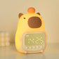 Capybara Alarm Clock with Night Light for Kids, Cute Alarm Clocks for Bedrooms Ok to Wake Clocks, Silicone Animal Tabletop Lamp for Teen Girls Boys