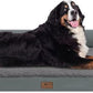 Large Dog Bed Orthopedic Washable: Dark Grey Dog Bed with Waterproof Cover and Removable Bolster, Egg Foam Couch Sofa for Medium XXXLarge Dogs