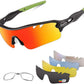 BangLong Polarized Sports Sunglasses Cycling Sun Glasses for Men Women with 5 Interchangeable Lenes for Running Baseball Golf