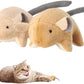 Plush Catnip Mice Toys with Crinkle Sound - 2 Pcs Interactive Cat Toys for Indoor Cats, Durable Stress Relief Eco-Friendly Small Mouse Chew Playthings（Camel+ Chestnut Color）